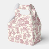 Elegant Chic Roze Paard Toile Bruiloft Bedankdoosjes (Achterkant)