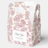 Elegant Chic Roze Paard Toile Bruiloft Bedankdoosjes (Geopend)