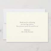 Elegant Chic Roze Paard Toile Bruiloft Bedankkaart (Achterkant)