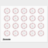 Elegant  Chic Roze Paard Toile Bruiloft Ronde Sticker (Vel)