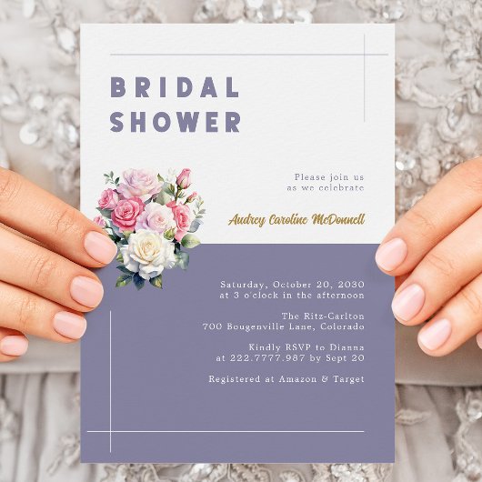 Elegant Chic Roze Rose Waterverf Vrijgezellenfeest Kaart