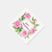 Elegant Chic roze Roses 70e verjaardag Servet (Hoek)