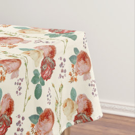 Elegant Chic roze Roses Floral on Beige Tafelkleed