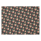 Elegant Chic roze Roses Floral on Black Tafelkleed (Voorkant (Horizontaal))