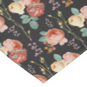 Elegant Chic roze Roses Floral on Black Tafelkleed (Gekanteld)