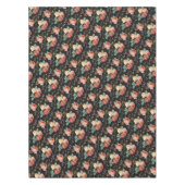 Elegant Chic roze Roses Floral on Black Tafelkleed (Voorkant)