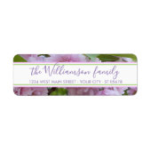 Elegant Chic roze Spring Cherry Blossom Tree Foto Etiket (Voorkant)