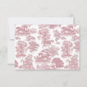 Elegant  Chic Roze Toile Horse RSVP Kaartje (Achterkant)