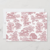 Elegant  Chic Roze Toile Horse Save The Date (Achterkant)