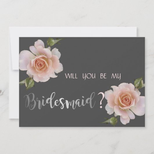 Elegant Chic-Rozen, Floral Bridesmaid-Kaart Kaart (Voorkant)