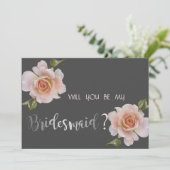 Elegant Chic-Rozen, Floral Bridesmaid-Kaart Kaart (Staand voorkant)