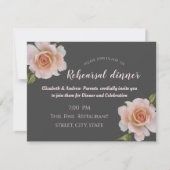 Elegant Chic Rozen Floral Rehearsal Dinner Kaart (Voorkant)