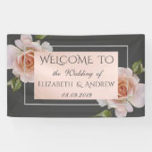 Elegant Chic Rozen , Floral Wedding Banner (Horizontaal)