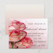 Elegant Chic Rozen Rehearsal Dinner Kaart (Voorkant / Achterkant)