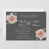 Elegant Chic Rozen Wedding Floral Invitation Kaart (Voorkant)