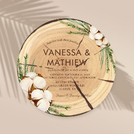Elegant & Chic Rustiek Huwelijk Houten Cut Uniek Kaart