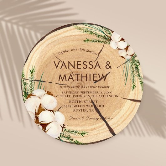 Elegant & Chic Rustiek Huwelijk Houten Cut Uniek Kaart