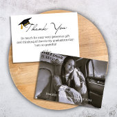 Elegant Chic Script afstuderen 2025 Foto Bedankkaart