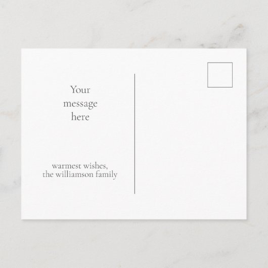 Elegant Chic Script Black White kerst Briefkaart (Achterkant)