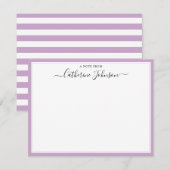 Elegant Chic Script Calligrafie A Nota van Paars Notitiekaartje (Voorkant / Achterkant)