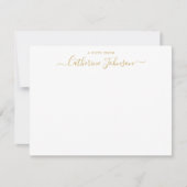 Elegant Chic Script Calligraphy A Note of Gold Notitiekaartje (Voorkant)