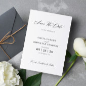 Elegant chic script eenvoudige minimalistische bru save the date