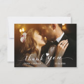 Elegant Chic Script Gold Wedding 2 Foto Bedankkaart (Voorkant)