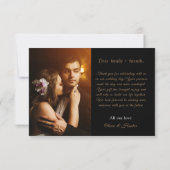 Elegant Chic Script Gold Wedding 2 Foto Bedankkaart (Achterkant)