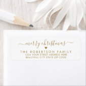 Elegant Chic Script Kerst Retouradres Label (Insitu)