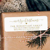 Elegant Chic Script Kerst Retouradres Label