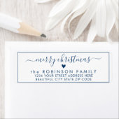Elegant Chic Script Kerstmis-terugzendadres label (Insitu)