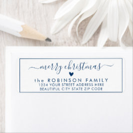 Elegant Chic Script Kerstmis-terugzendadres label