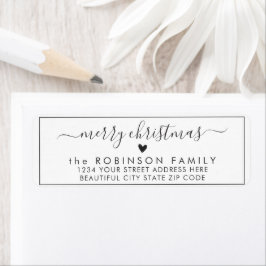 Elegant Chic Script Kerstmis-terugzendadres label