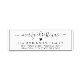 Elegant Chic Script Kerstmis-terugzendadres label