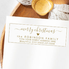 Elegant Chic Script Kerstmis-terugzendadres label