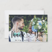 Elegant Chic Script Love Heart Dank je kaart (Voorkant)