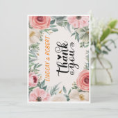 Elegant Chic Script Love Heart Weddenfoto Hartelij Kaart (Staand voorkant)
