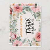 Elegant Chic Script Love Heart Weddenfoto Hartelij Kaart (Voorkant / Achterkant)