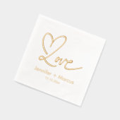 Elegant Chic Script Love Heart Wedding Folie Servetten (Links)