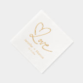 Elegant Chic Script Love Heart Wedding Folie Servetten (Rechts)