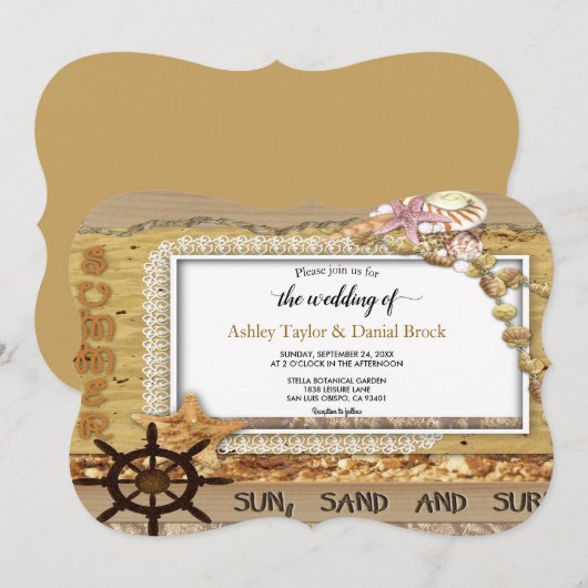 Elegant Chic Script Navy Coastal Summer Wedding Kaart (Voorkant / Achterkant)