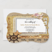 Elegant Chic Script Navy Coastal Summer Wedding Kaart (Voorkant)