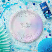 Elegant Chic Script Parel Hartjes Confetti Papieren Bordje (Feest)