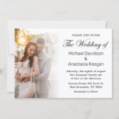 elegant chic script trouwdag foto kaart (Voorkant)