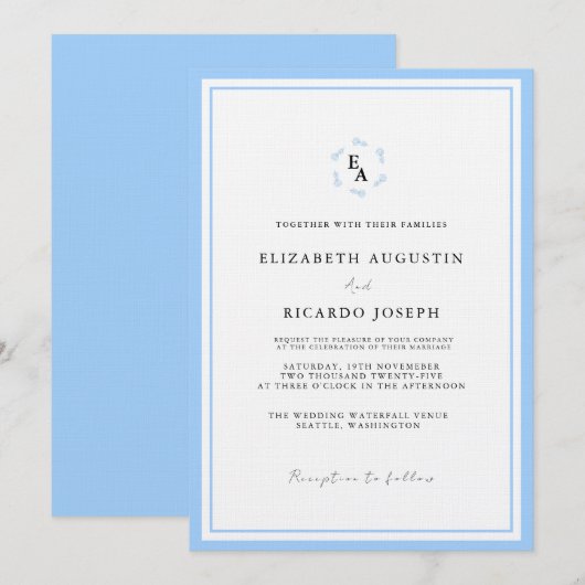 Elegant & Chic Script   Trouwen  Kaart (Voorkant / Achterkant)