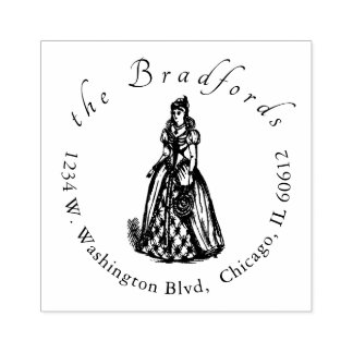 Elegant Chic Script Weddings Name Return Address Rubberstempel