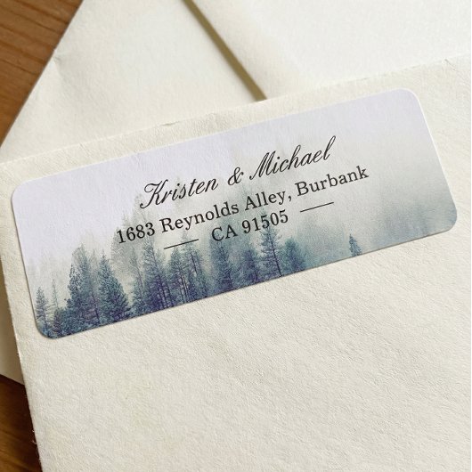 Elegant Chic Seasonal Pine Trees Forest Etiket