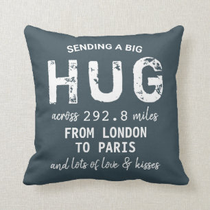 Elegant chic "Sending a big Hug" op maat Afstand Kussen