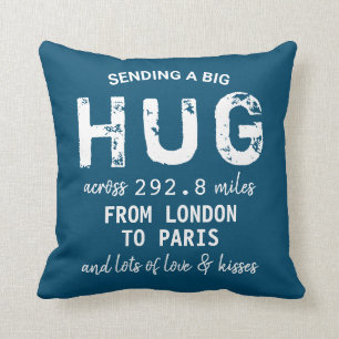 Elegant chic "Sending a big Hug" op maat Afstand Kussen