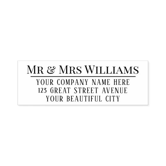 Elegant Chic Serif Wedding Return-adres Zelfinktende Stempel (Design)